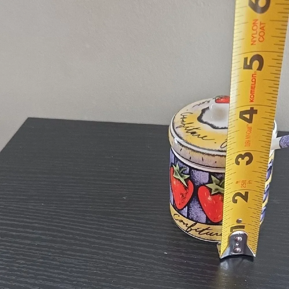 Colorful Ceramic Jam Jar with Spoon